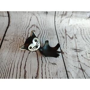 Walter Bosse Germany Metal Black Cat Ring Candle Egg Holder MCM Vintage